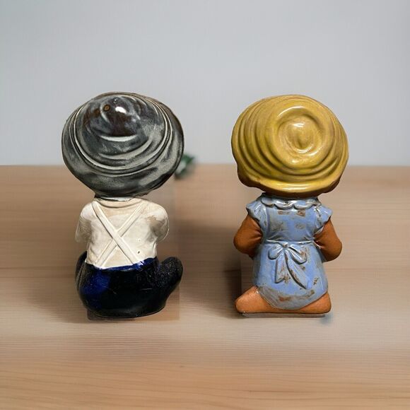 ROYAL SEALY MUSICIAN SET 2 BOY GIRL TERRACOTTA POTTERY Flute Accordion FIGURINES - Picture 3 of 10